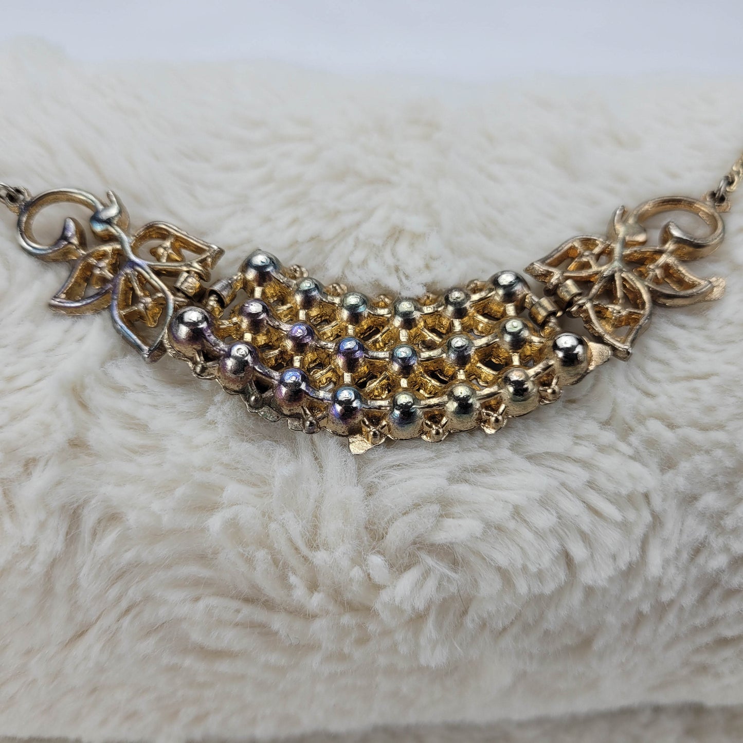 1950s Blue and Clear Rhinestone Necklace and Earring Set