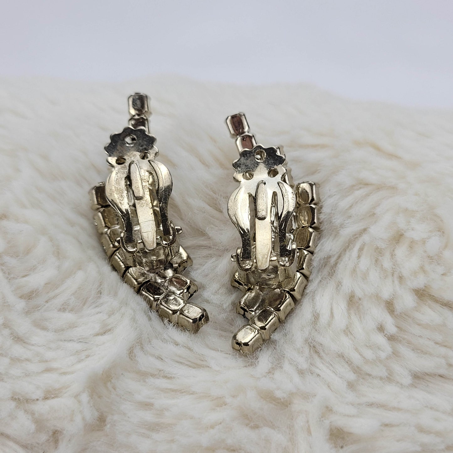 1950s Blue and Clear Rhinestone Necklace and Earring Set