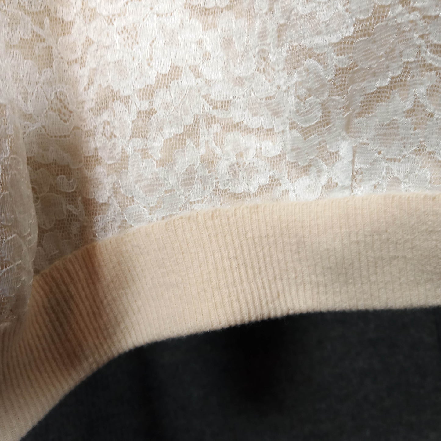 1950's Cream Lace Cardigan with Faux Fur Collar