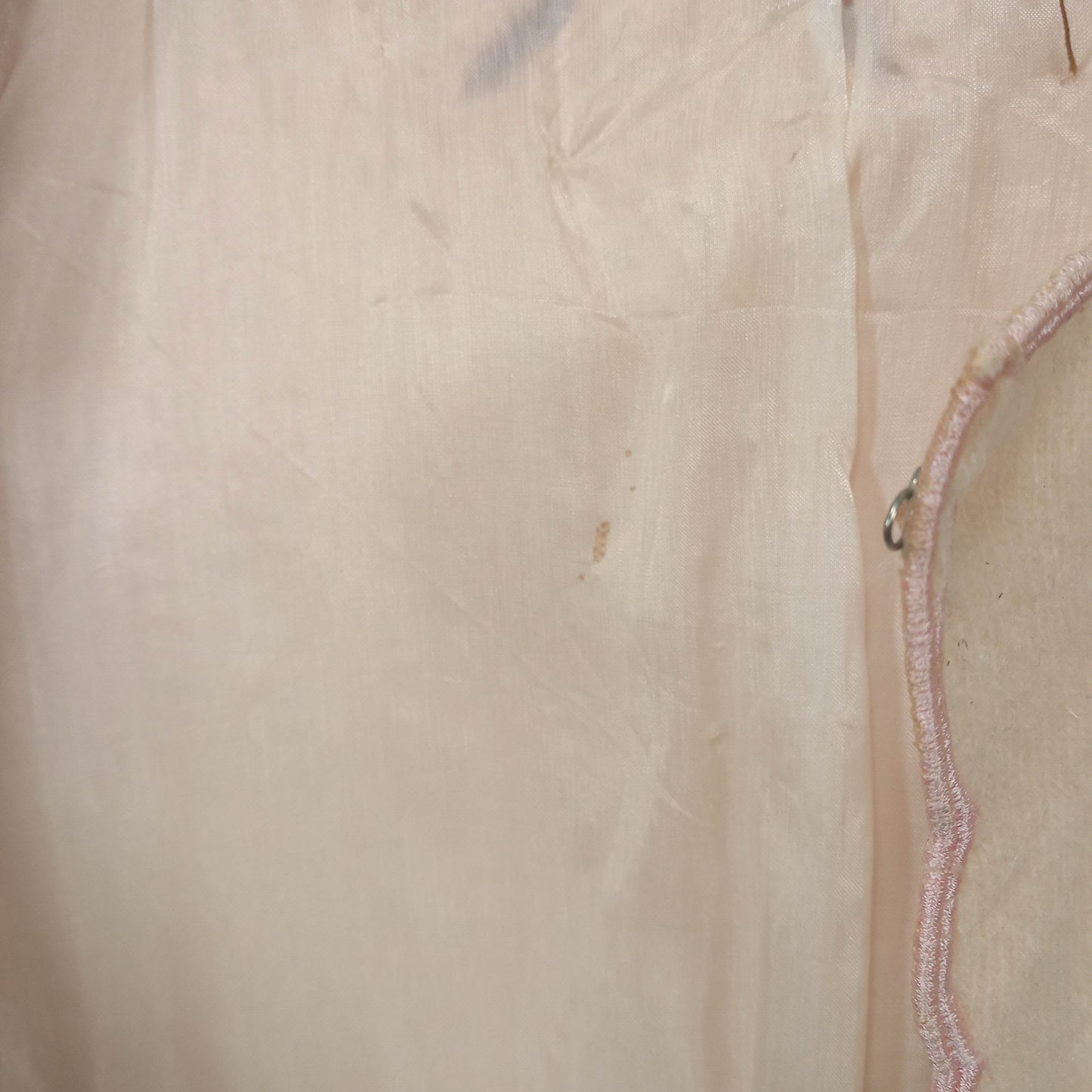1950's Pink Wool Lacy Cut Beaded Cardigan by Helen Wong - Hong Kong