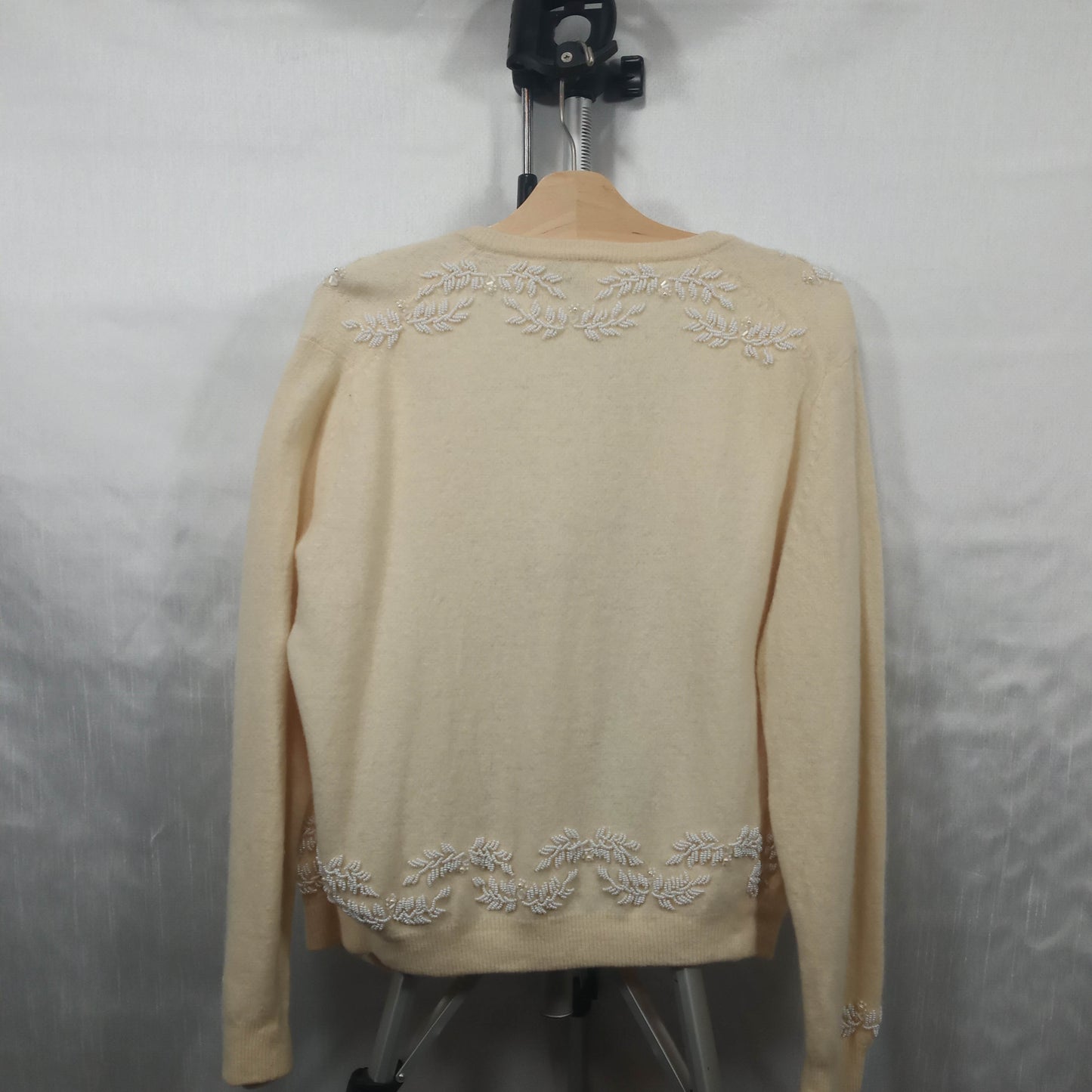 1950's Cream Beaded Cardigan by Mohan's Ltd – Hong Kong