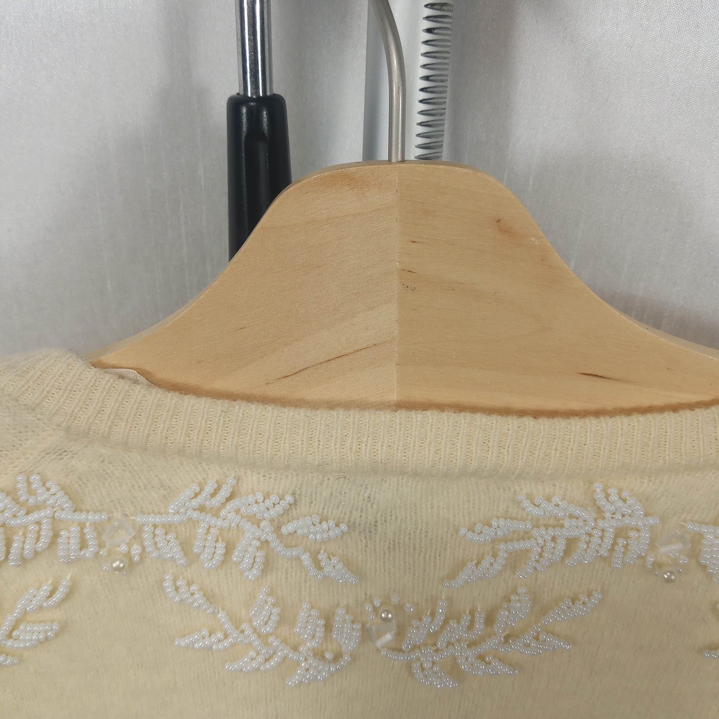 1950's Cream Beaded Cardigan by Mohan's Ltd – Hong Kong