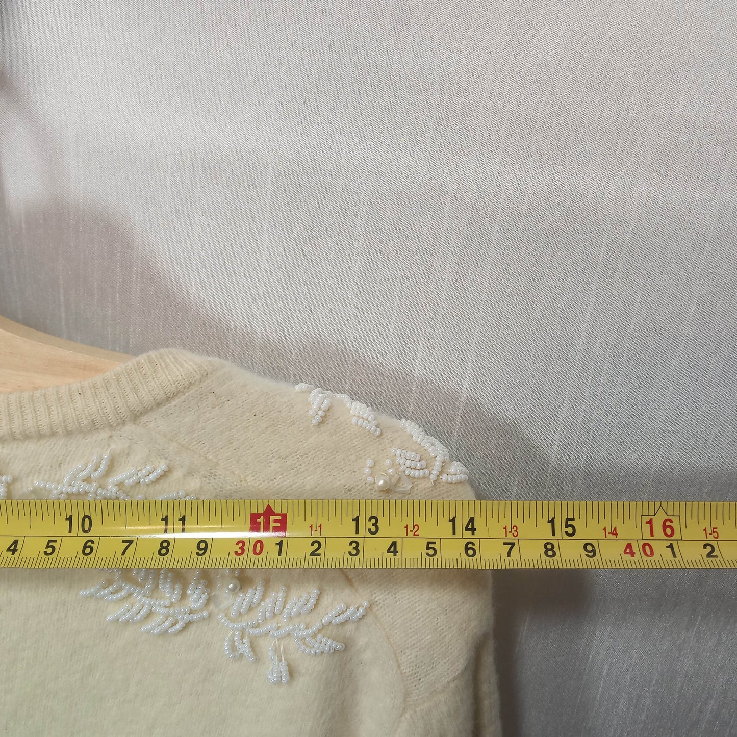 1950's Cream Beaded Cardigan by Mohan's Ltd – Hong Kong