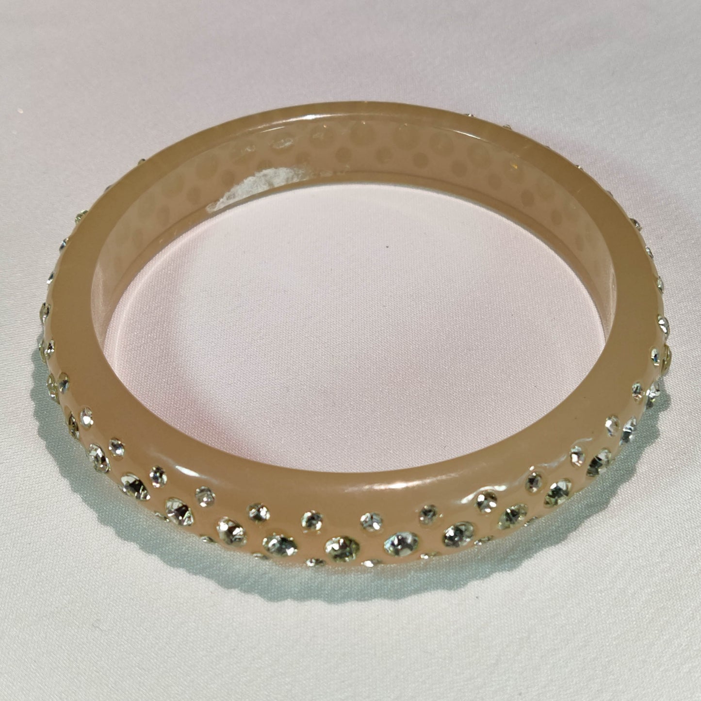 1960's Lucite and Crystal Bangle Bracelet