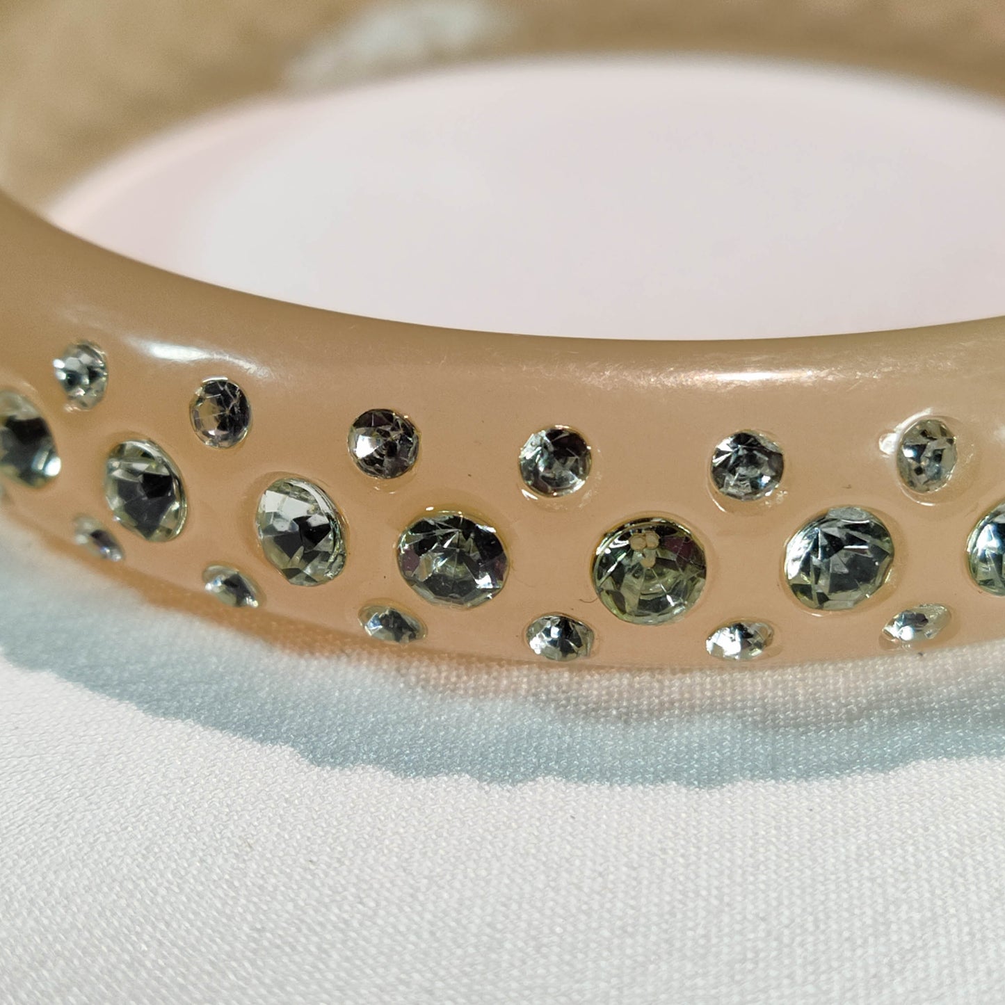 1960's Lucite and Crystal Bangle Bracelet