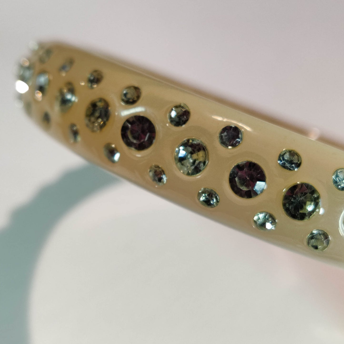 1960's Lucite and Crystal Bangle Bracelet