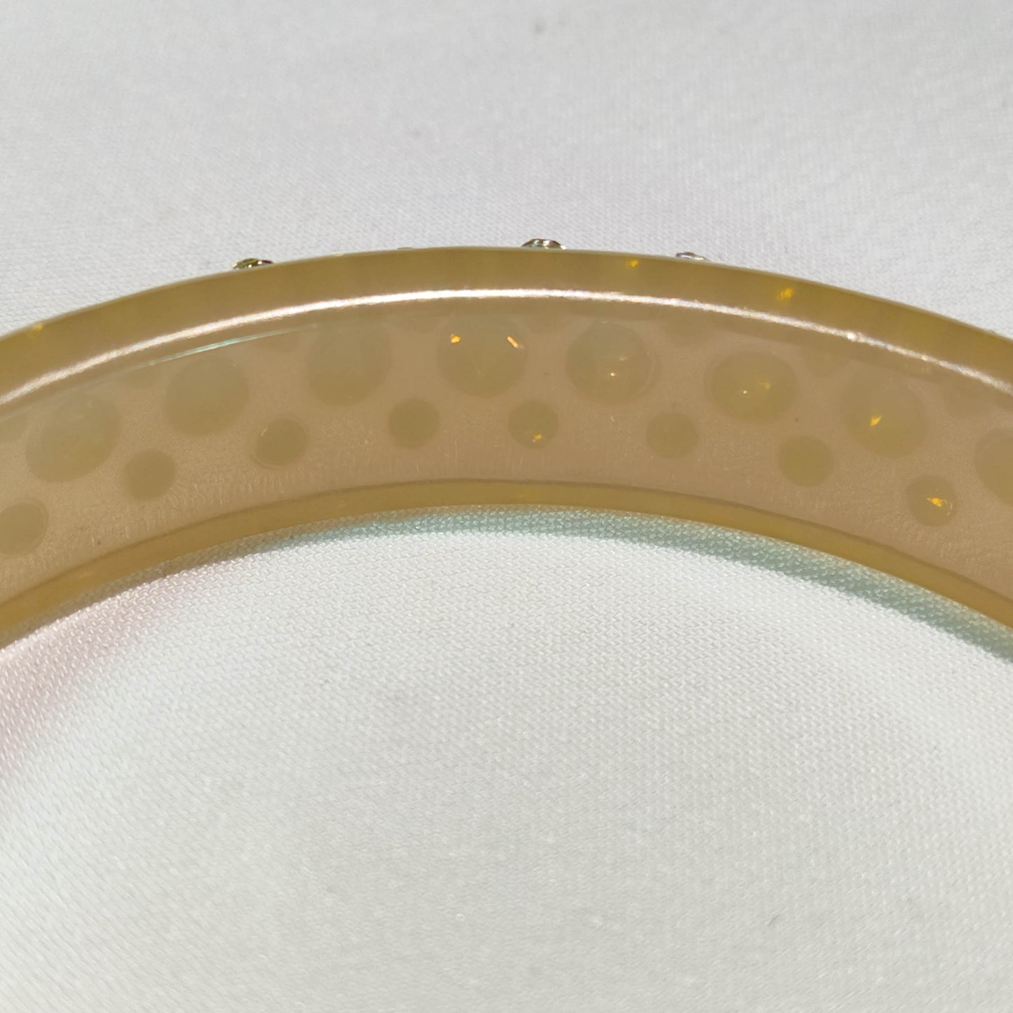 1960's Lucite and Crystal Bangle Bracelet