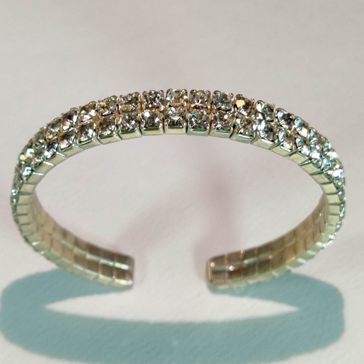 1950's Clear Rhinestone Bangle Bracelet