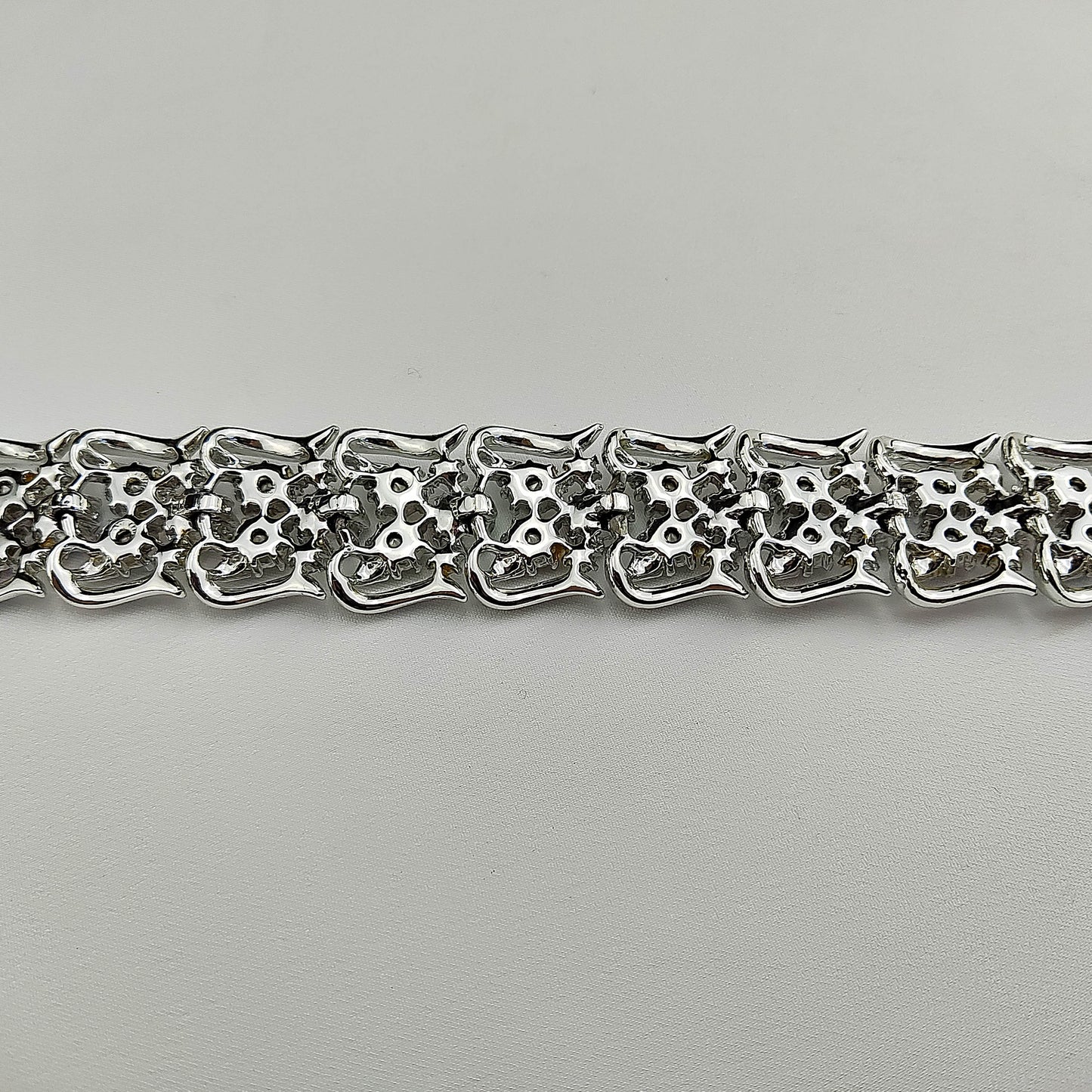 1950's Aurora Borealis and Silver Tone Metal Bracelet by Coro