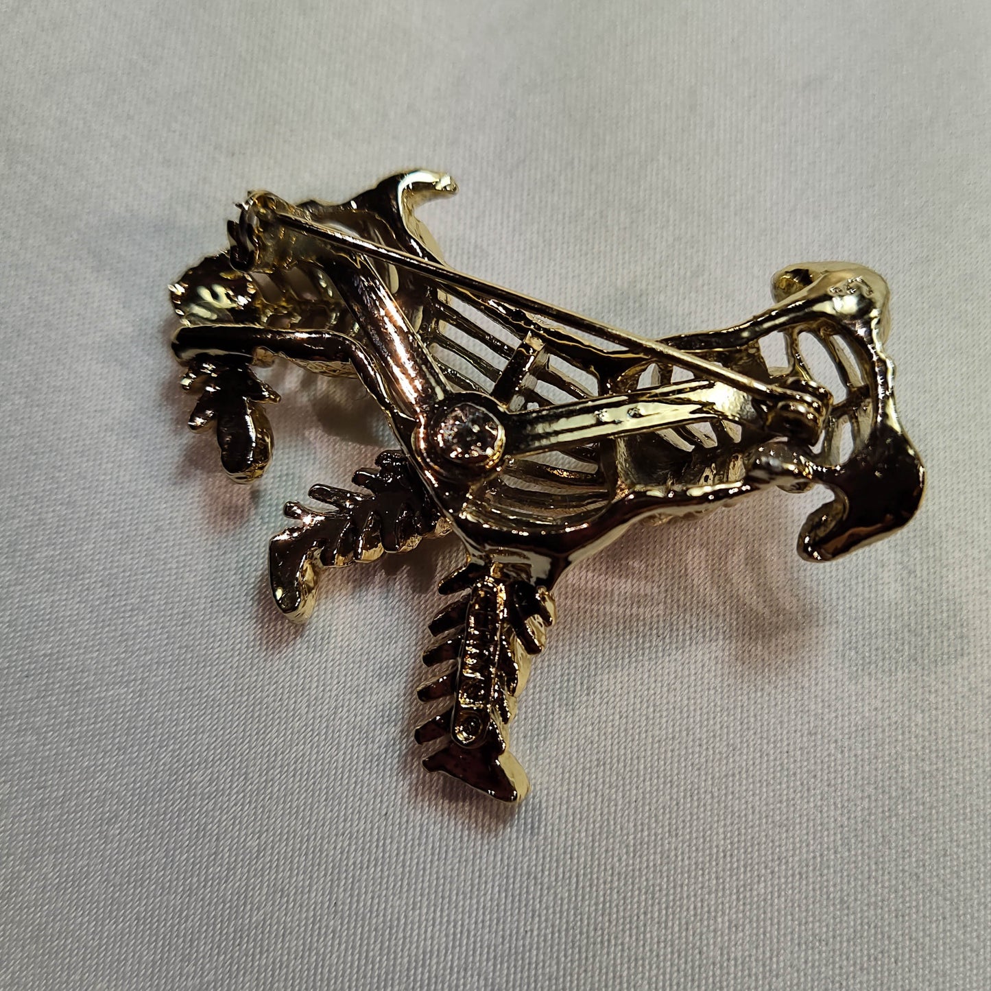 1950's Vintage Gold Tone Metal Open Framework Terrier Dog Pin