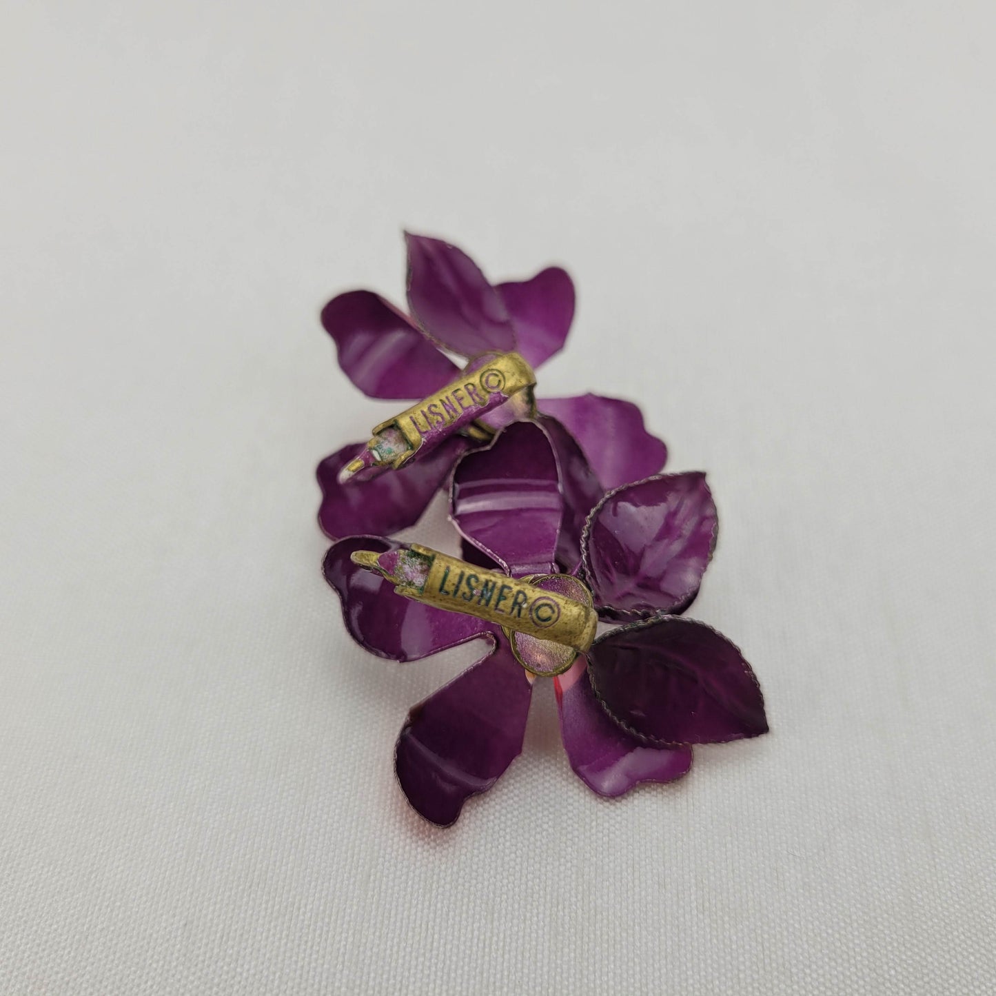 1950's Enamel Flower Earrings by Lisner
