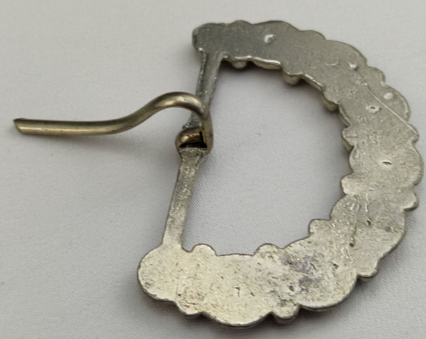 1920's Vintage Silver Tone Metal and Rhinestones Belt Buckle