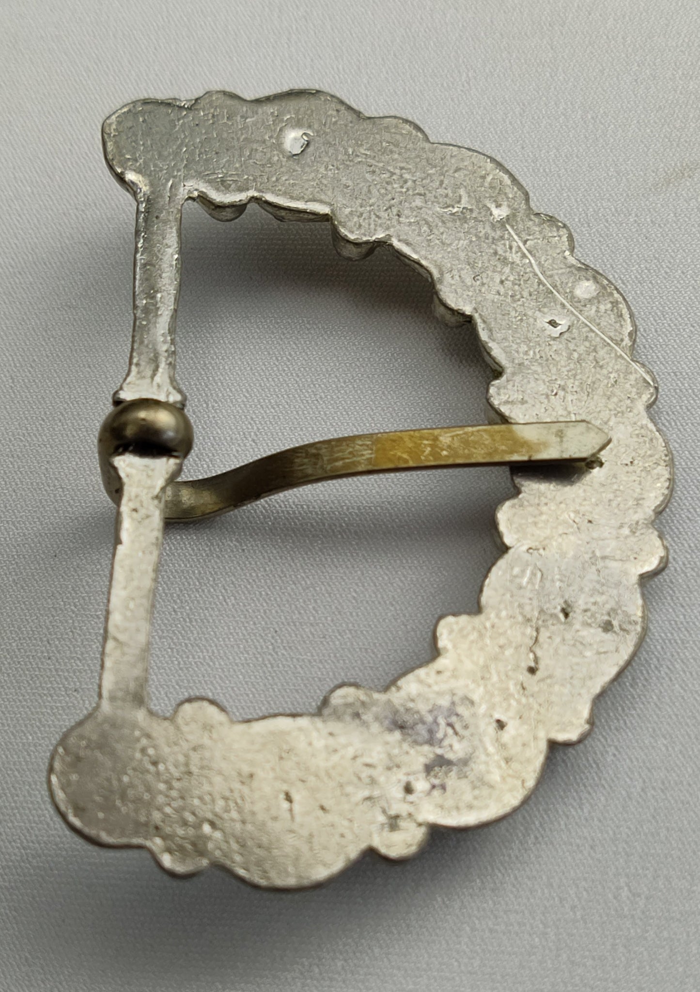 1920's Vintage Silver Tone Metal and Rhinestones Belt Buckle