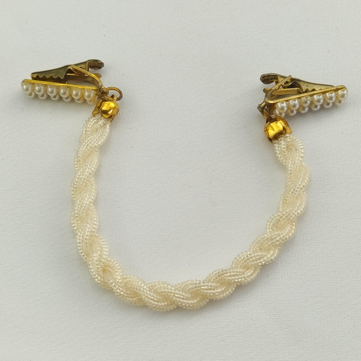 1950's Pearl Bead Encrusted Clip for Sweaters and Jackets