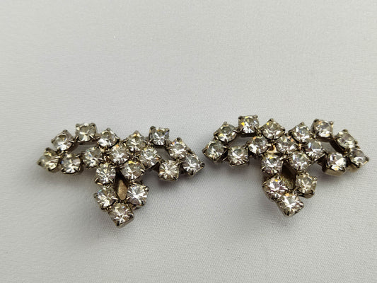 1940's Vintage Clear Rhinestone Shoe Clips