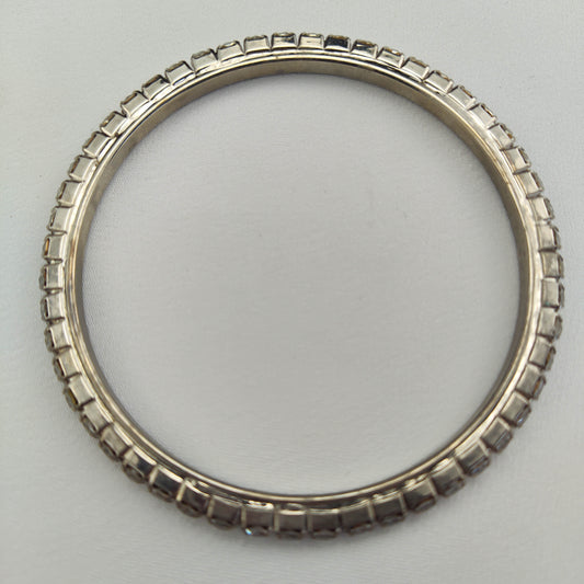 1950's Vintage Single Row Clear Rhinestone Bangle Bracelet