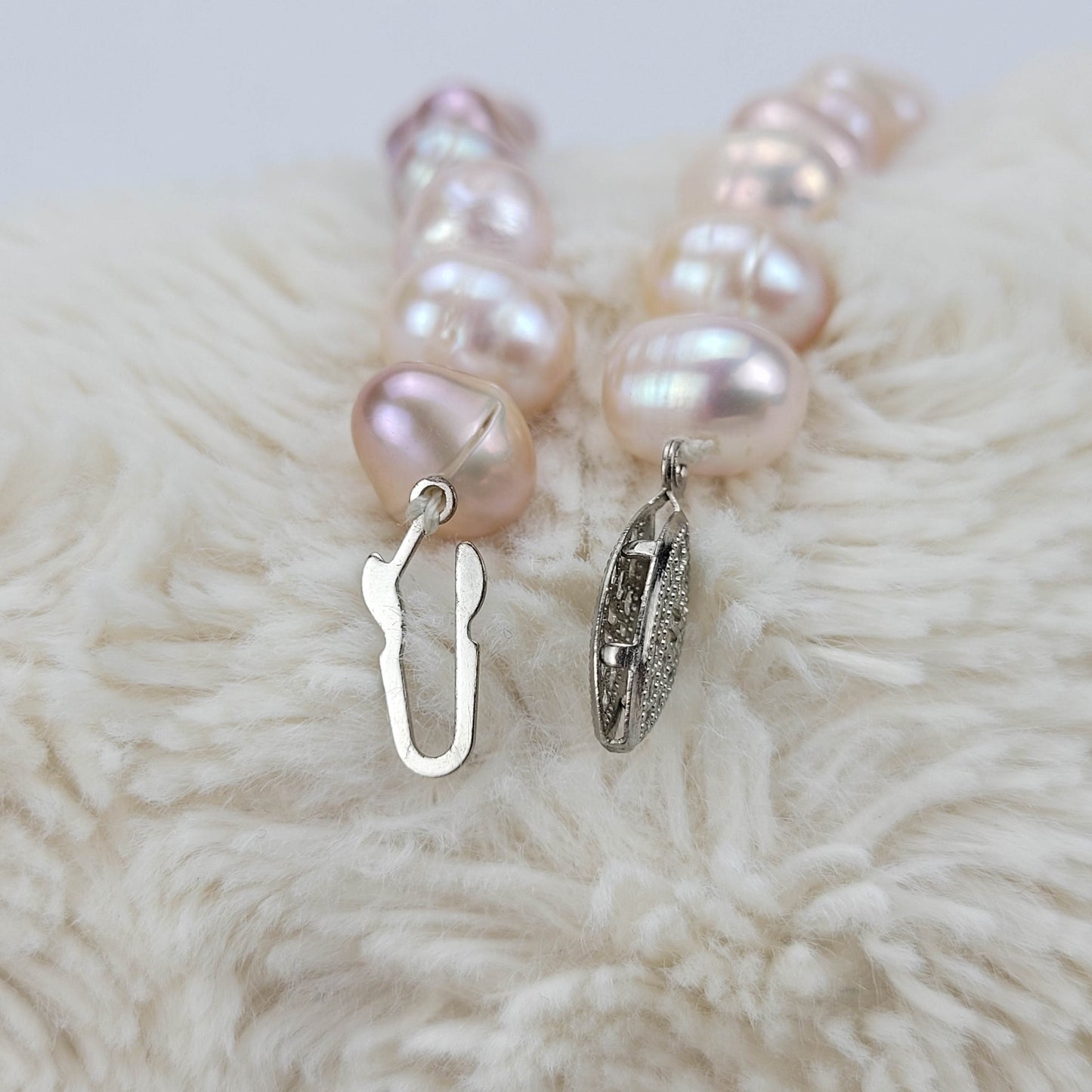 1950's Vintage Pink Cultured Pearl Opera Necklace