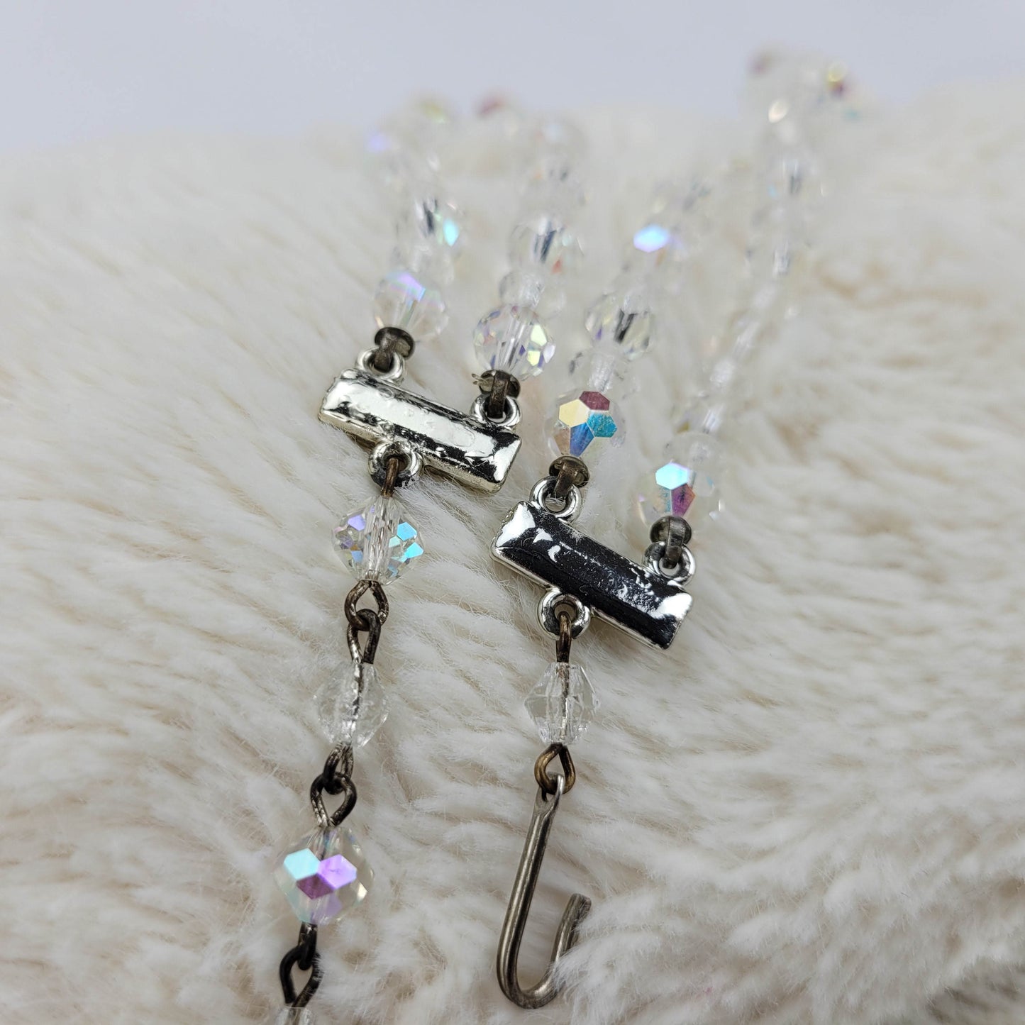 1950's Vintage Double Row Crystal Bead Necklace