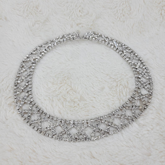 1950's Vintage Clear Rhinestone Collar Necklace