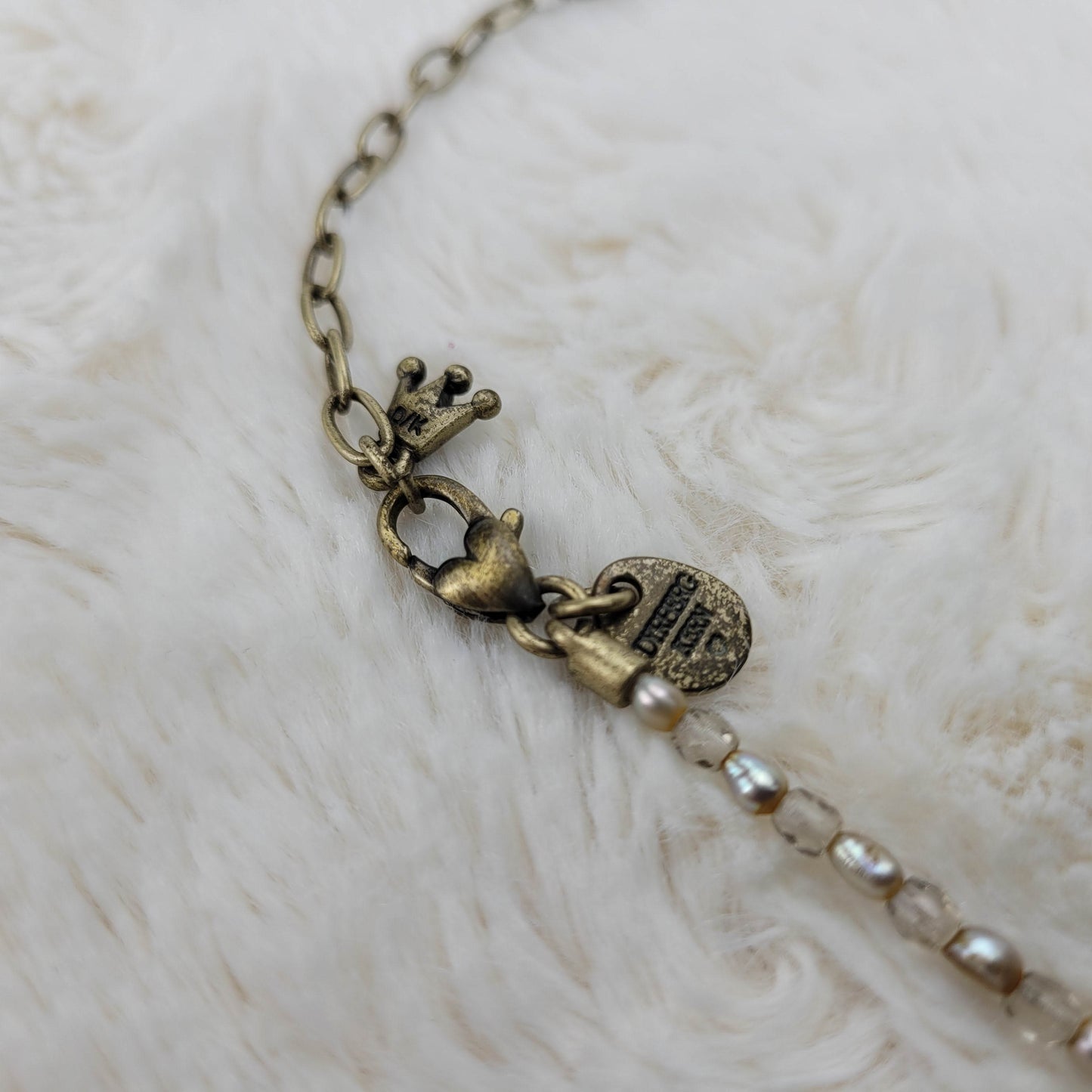 1980's White and Clear Bead Necklace by Dyrberg/Kern