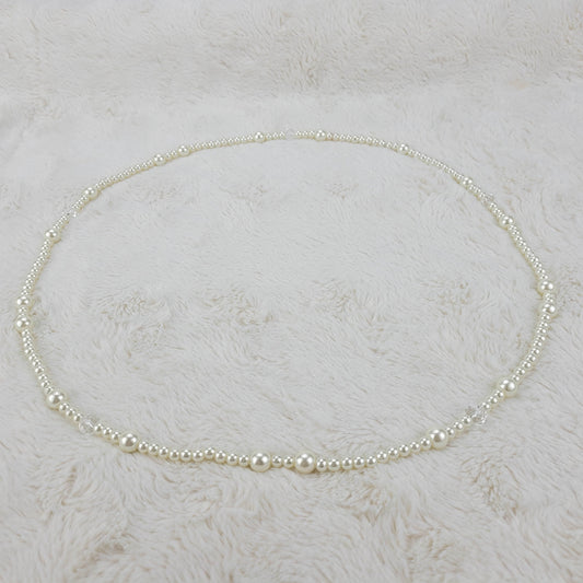 1950s Vintage Necklace with a Single String of Large and Small Alternating Pearl Beads