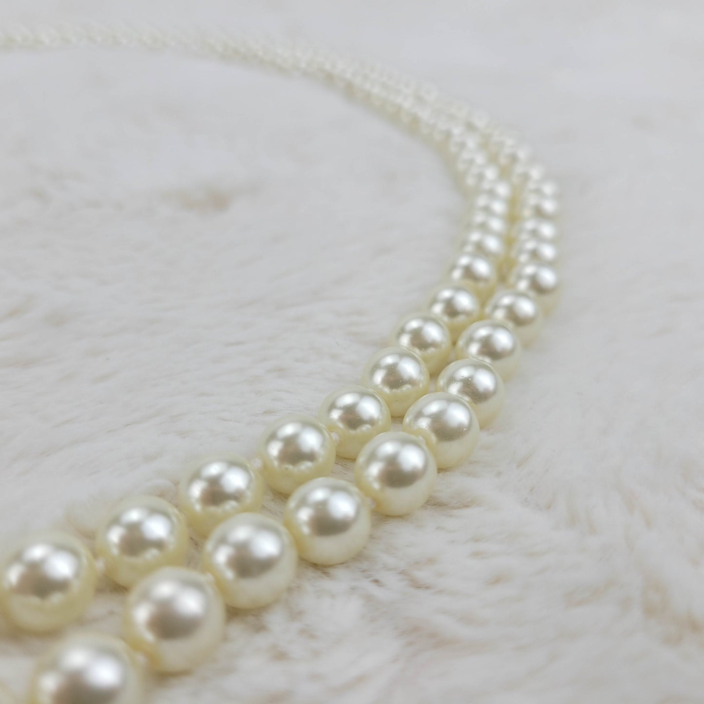1950's Double String Pearl Bead Necklace
