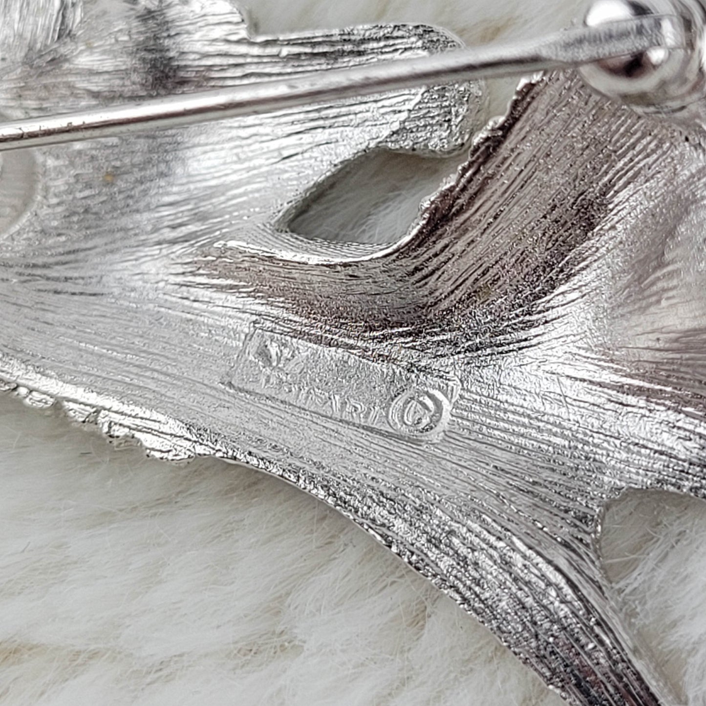 1950's Silver Tone Metal Donkey Pin by Trifari