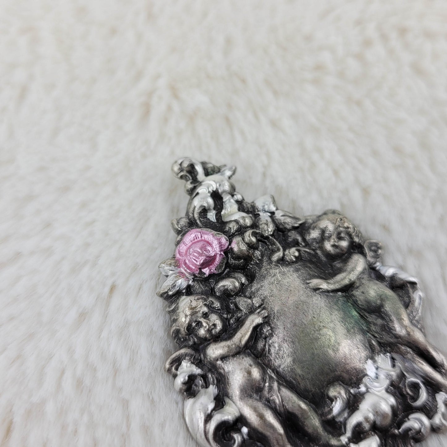 1970's Stamped Silver Tone Metal Cherub Pin