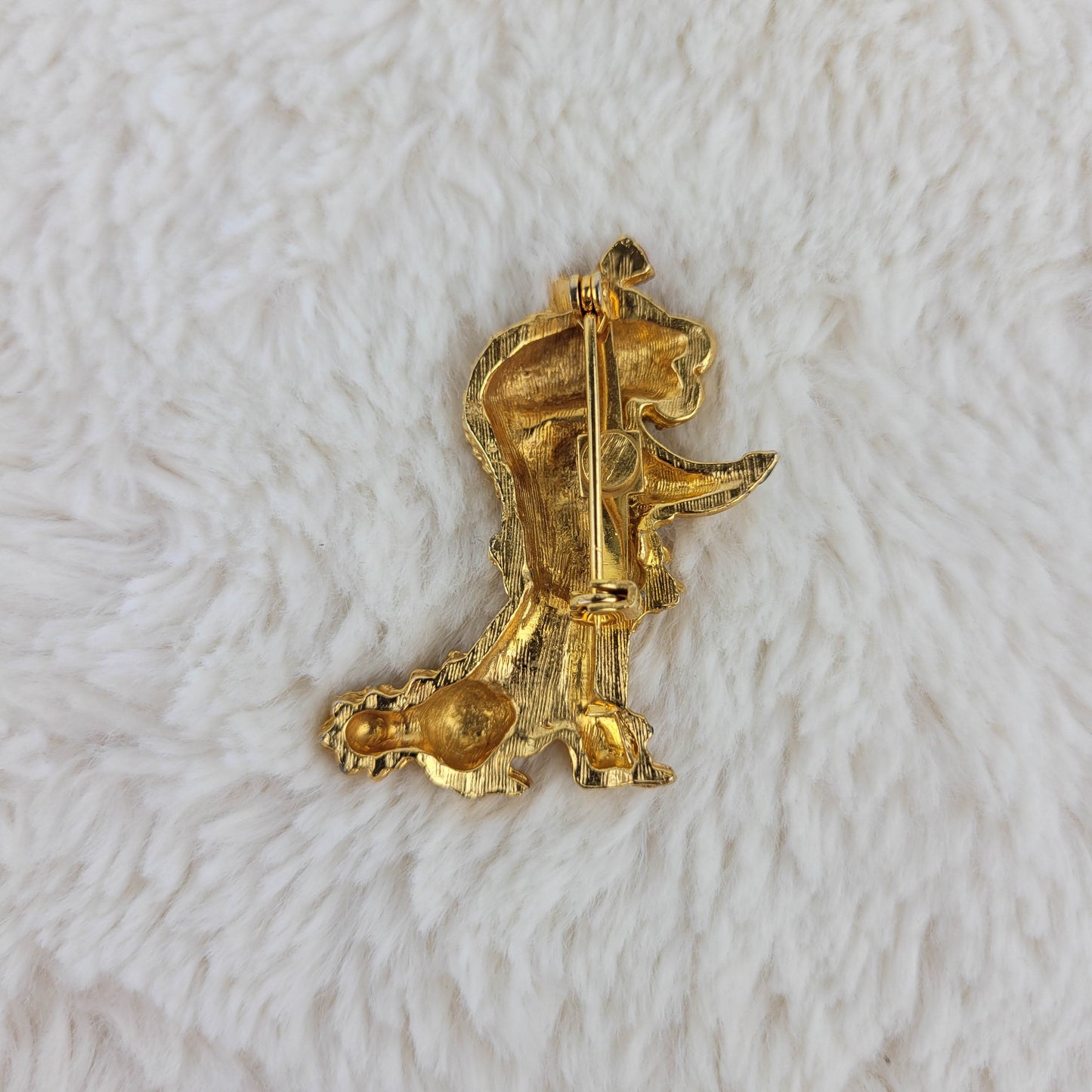 1950's Gold Tone Metal and Enamel Poodle Pin