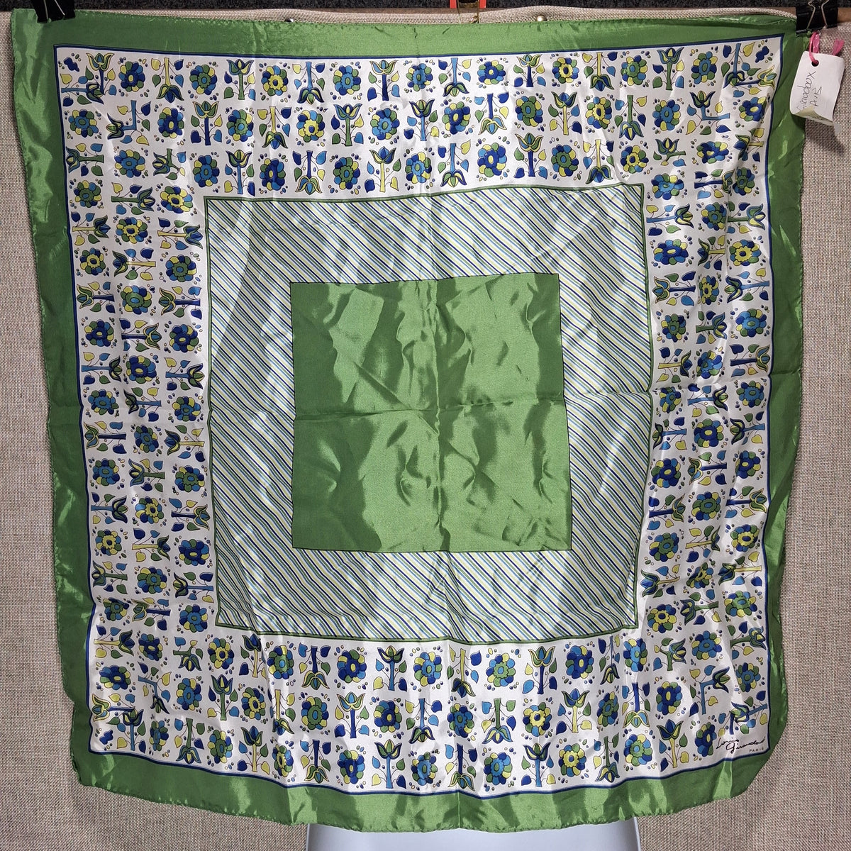 Vintage Designer Silk Scarf by Louis Giraudoux, Paris