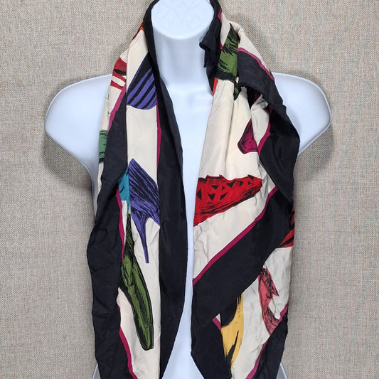 Vintage Silk Designer Scarf: Echo Signature Series in High Heels