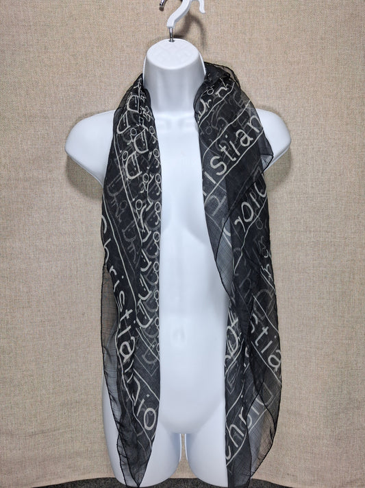 Vintage Dior Logo Scarf: Large in Black and White by Christian Dior
