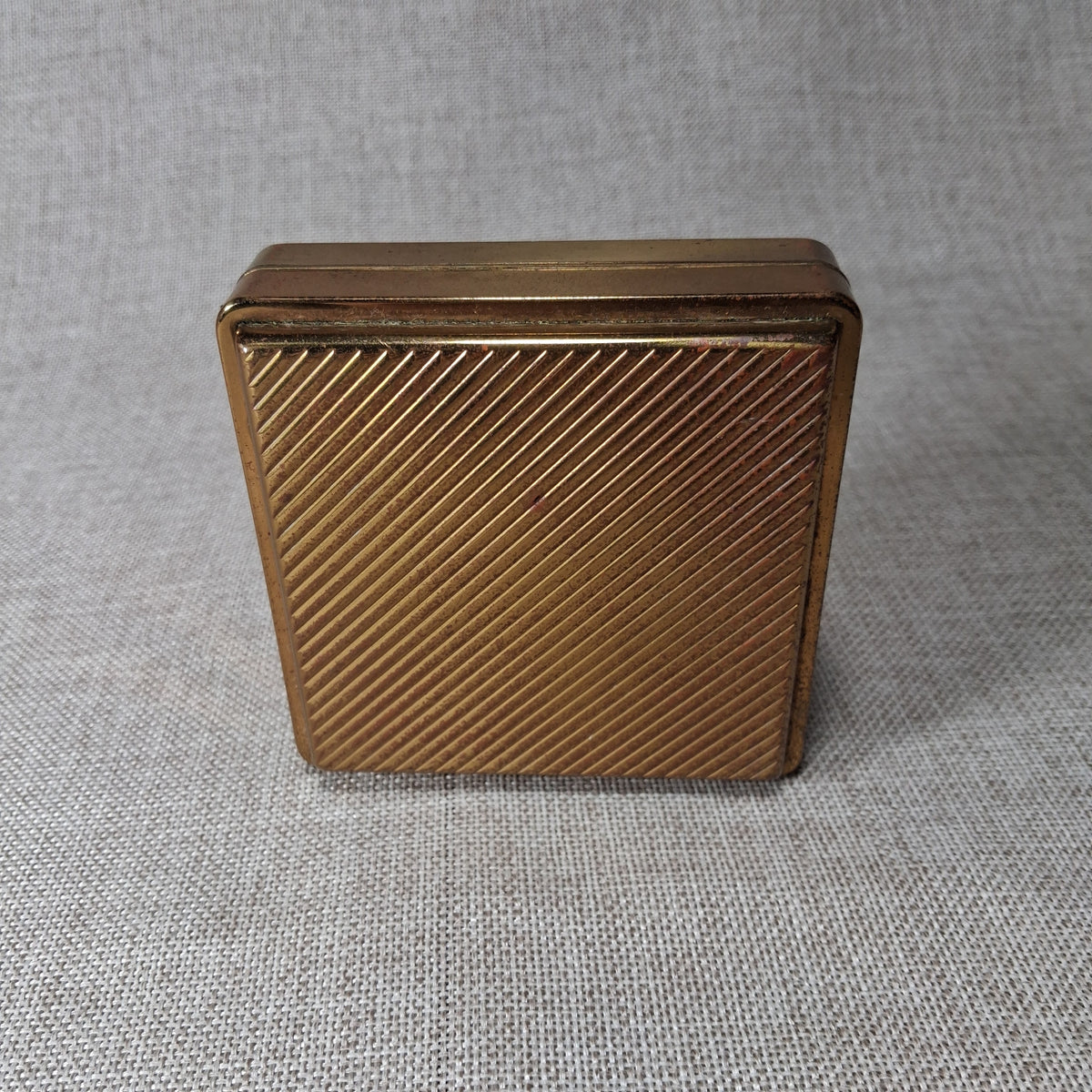 Vintage Traveler Mini Jewelry Box with Gold Exterior and Purple Interior