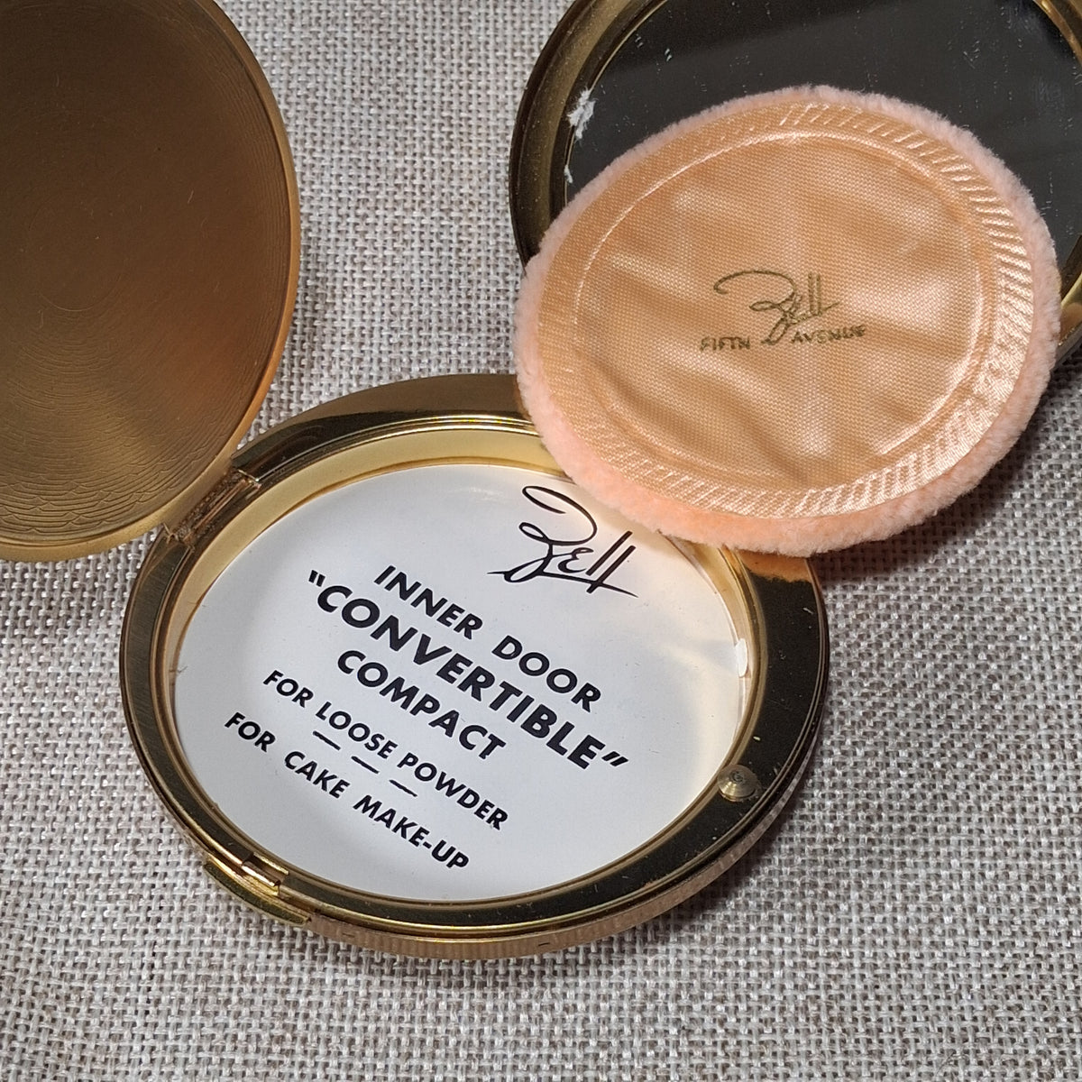 Vintage Tortoise Shell and Gold Compact from HM Bell 5th Ave