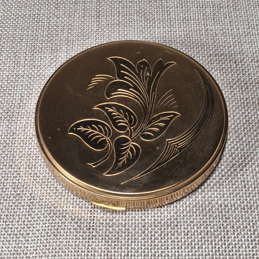 Vintage Golden Compact: Still in Box from HM 5th Ave