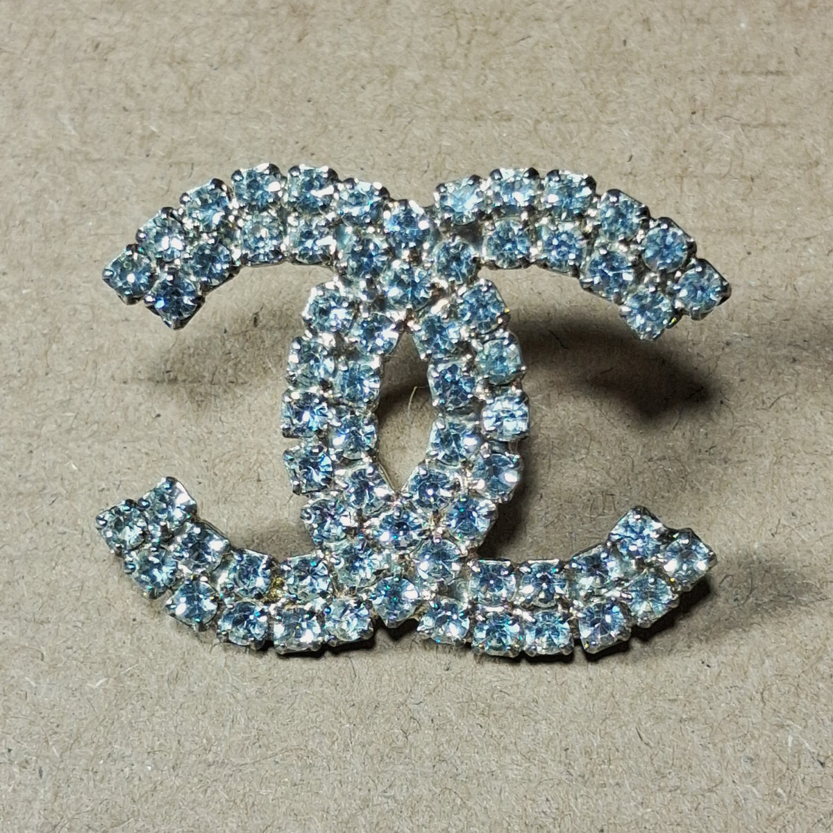 Vintage Coco Chanel Rhinestone Logo with Loops
