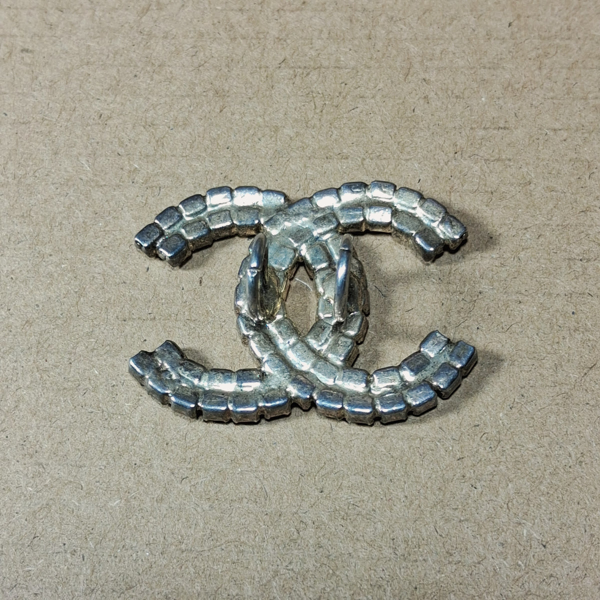 Vintage Coco Chanel Rhinestone Logo with Loops