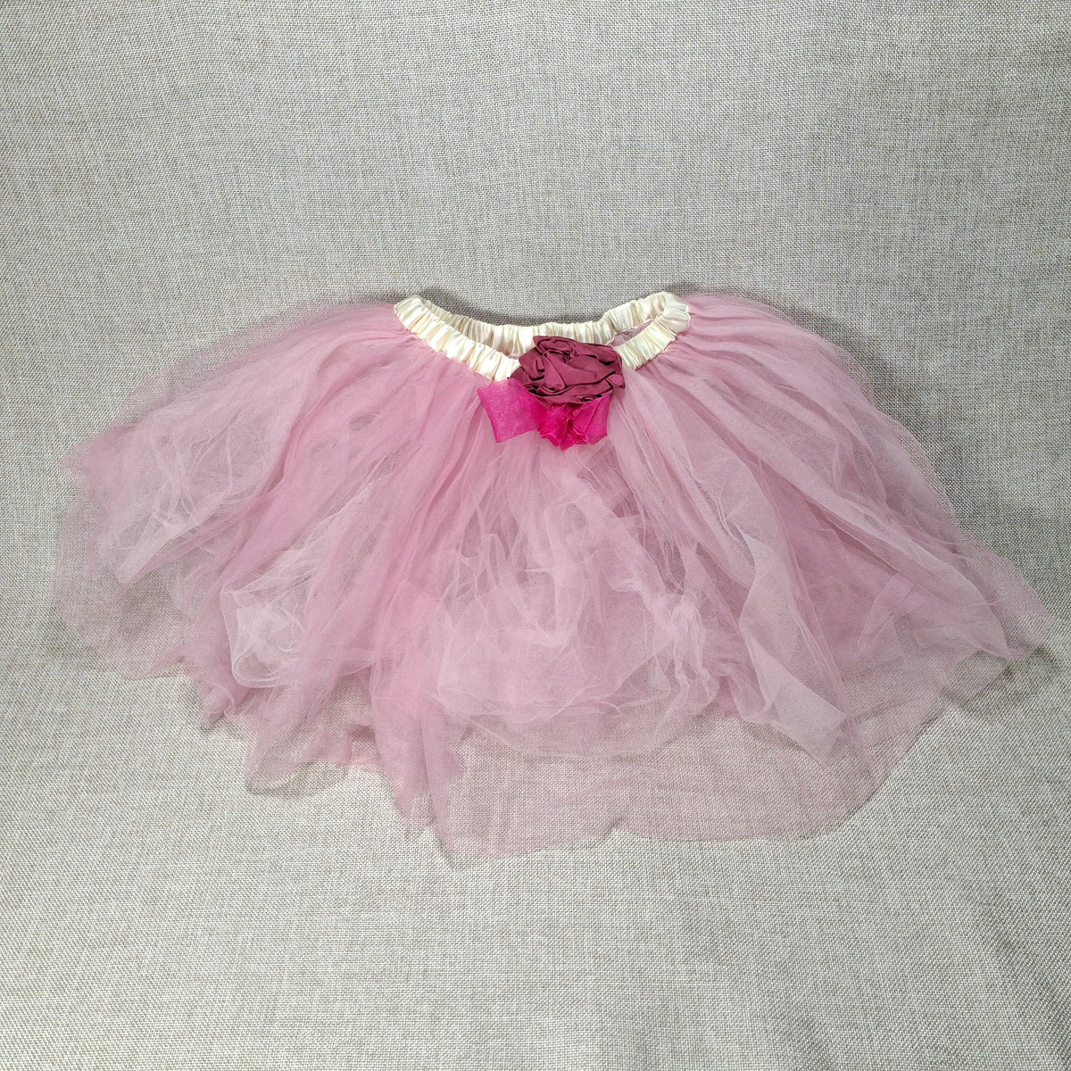 Vintage Kids Ballet Pink Crinoline with a Fabric Bow and Rose