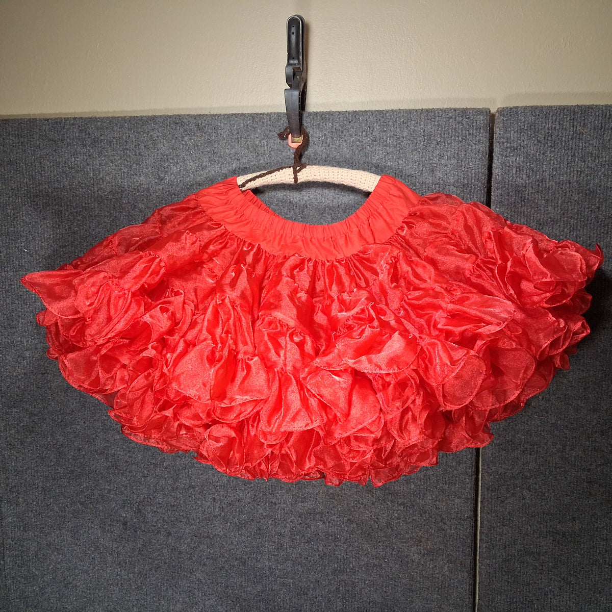 Vintage Red Crinoline with Two Layers and Elastic Waist