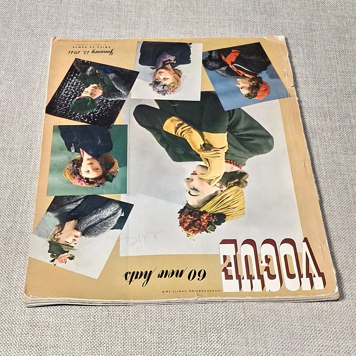 Vintage Vogue Magazine: January 15, 1941: 60 New Hats Featured
