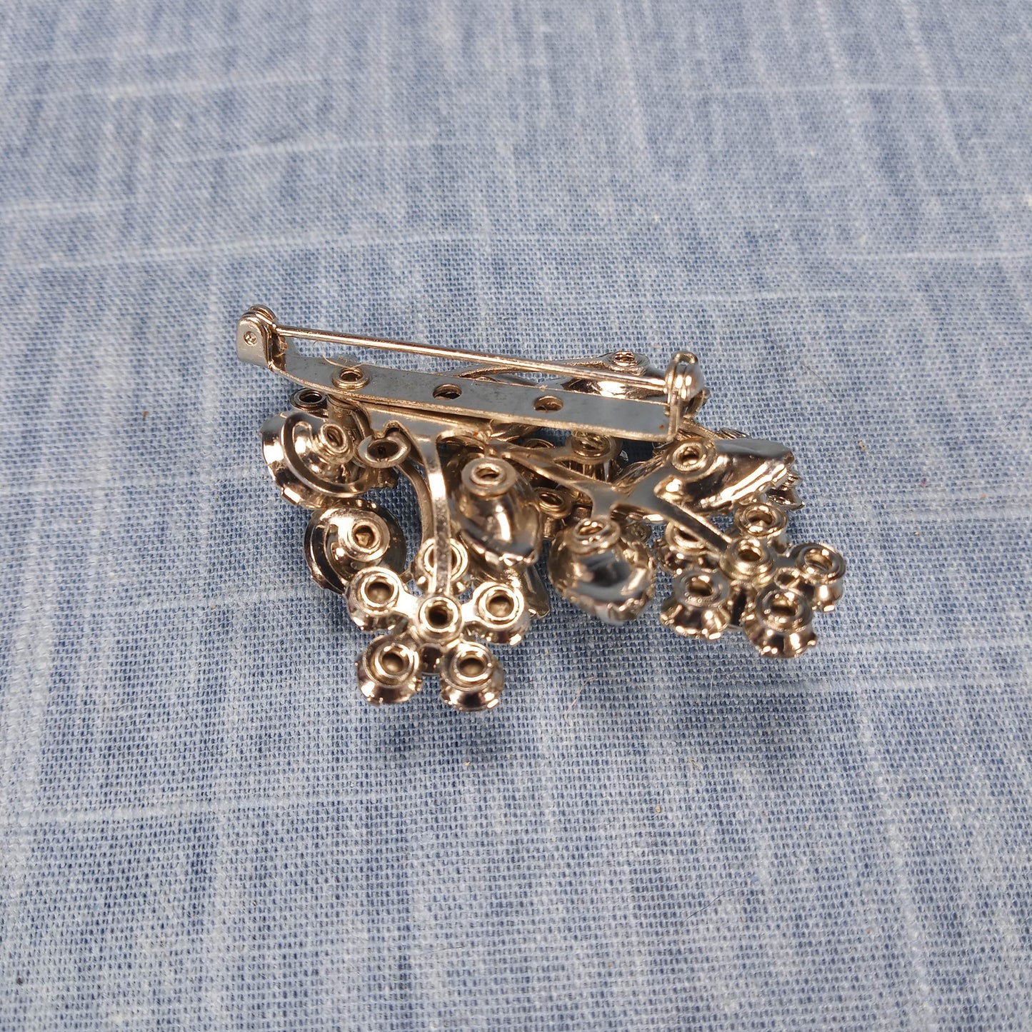 1950s Vintage Clear Rhinestone Cluster Vintage Brooch