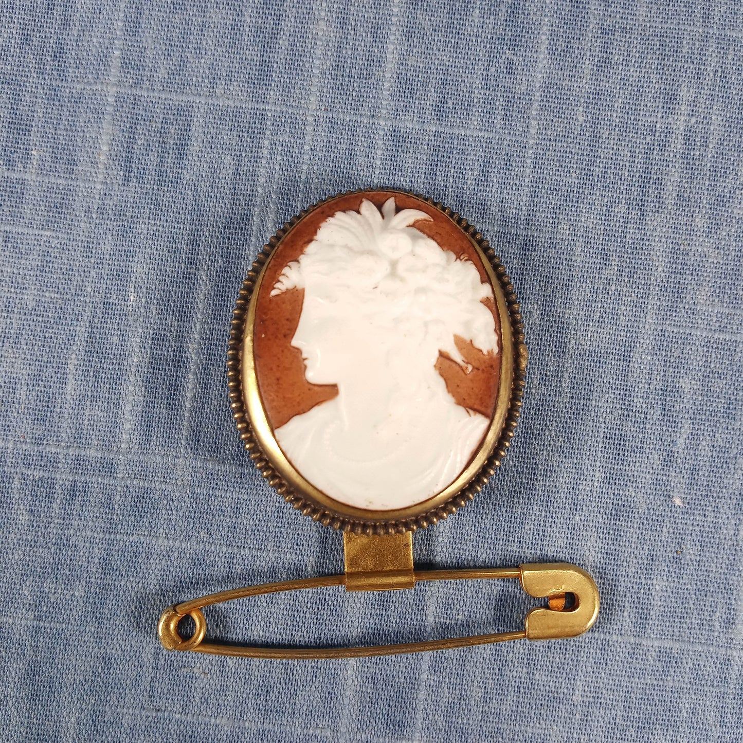 1940s Vintage Cameo Brooch White on Red and Designed to Hide Money