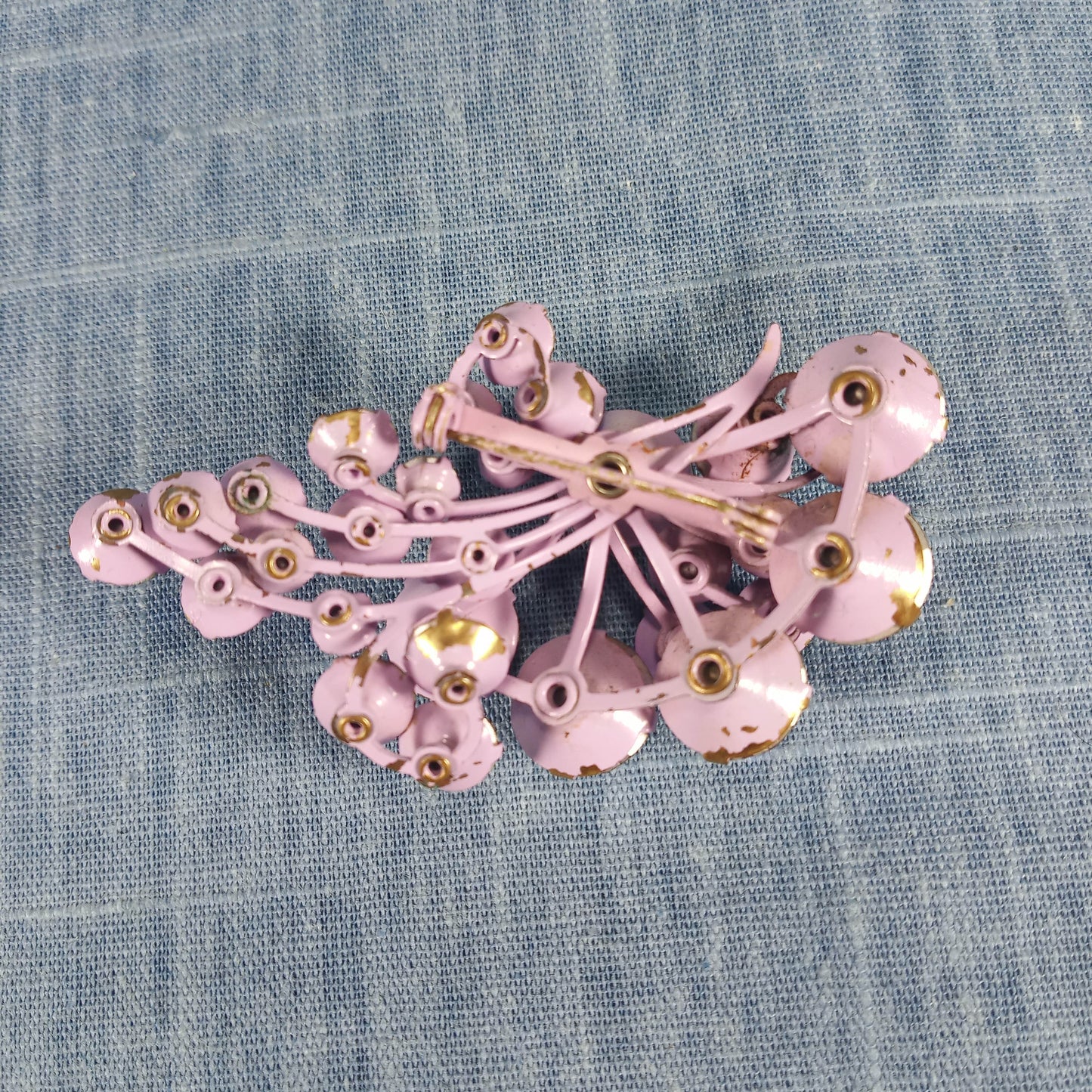 1960s Vintage Purple Cluster Brooch with Aurora Borealis Rhinestones