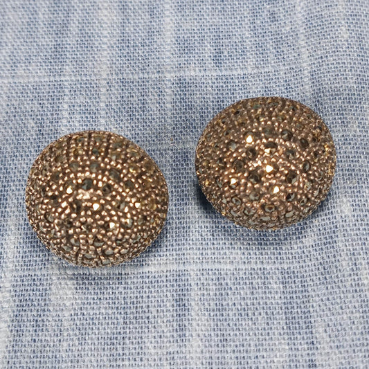 1960s Vintage Sterling Silver Dome Earrings