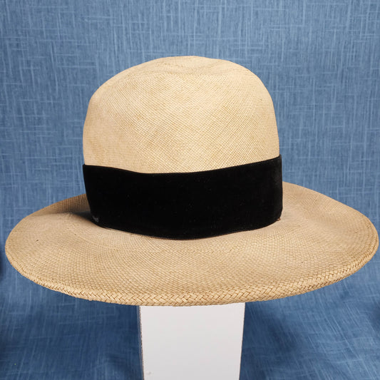 1950s Vintage Cream Straw Hat by Joseph Magnin