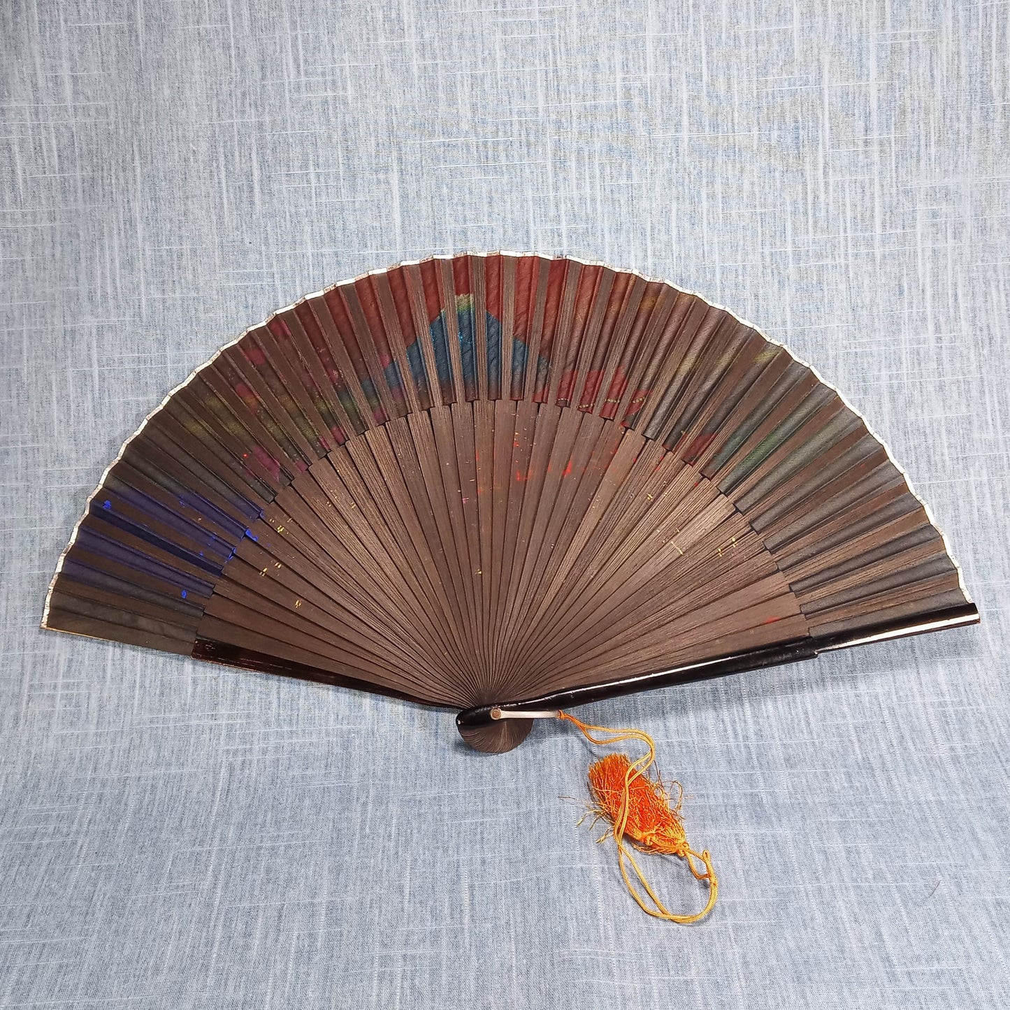 1960s Vintage Fan: Hand Painted with a Japanese Scene