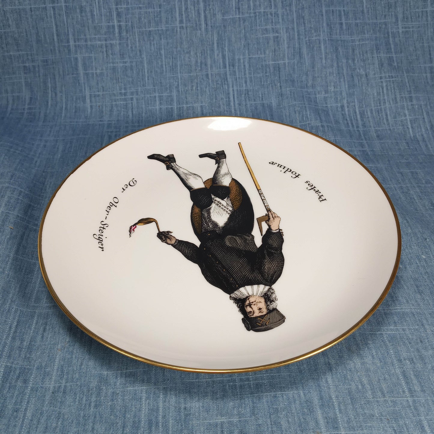 Mid 20th Century Fürstenberg West Germany Porcelain Hanging Plate Gluckauf-Verlag
