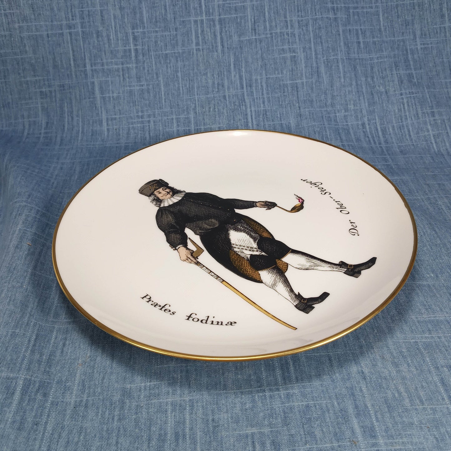 Mid 20th Century Fürstenberg West Germany Porcelain Hanging Plate Gluckauf-Verlag
