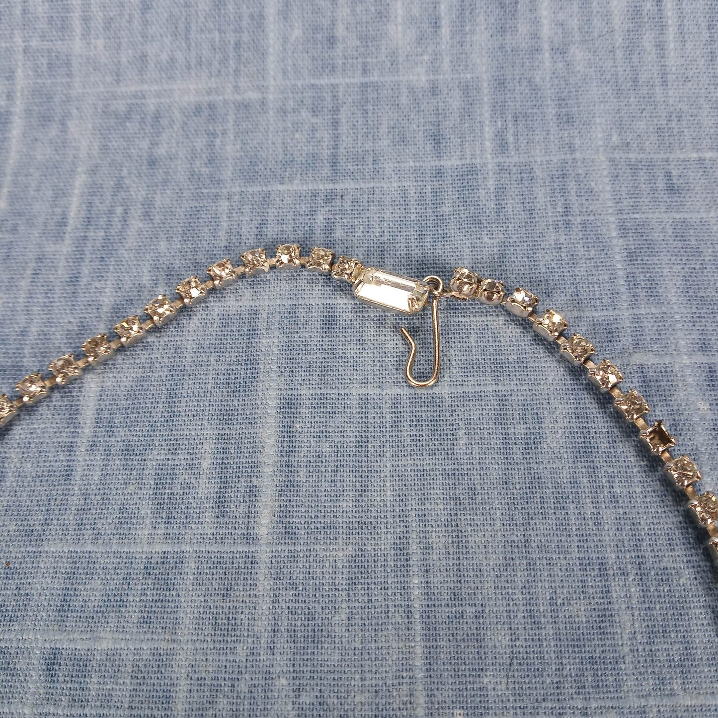 1990s Vintage Pendant Necklace with Clear Rhinestones