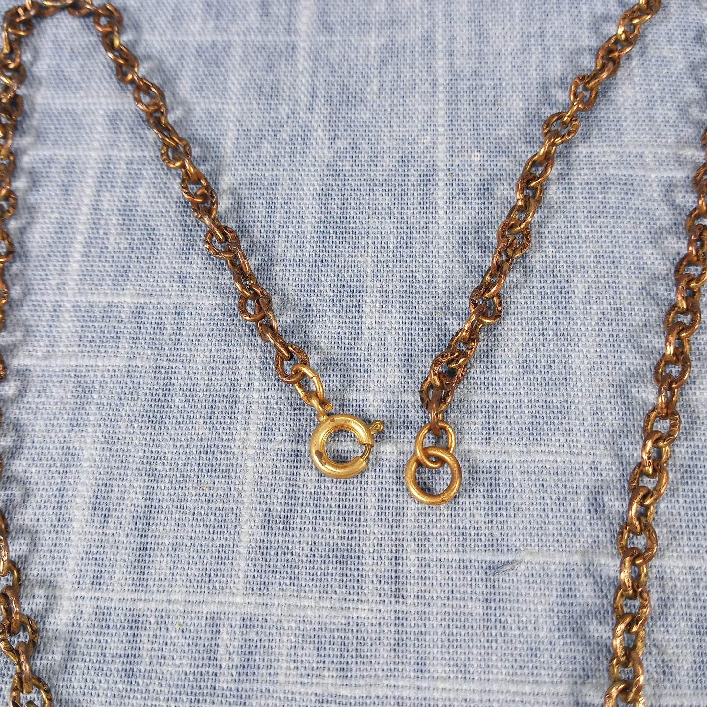 1950s Vintage Pendant Necklace with Gold Tone Filigree and Painted Scene